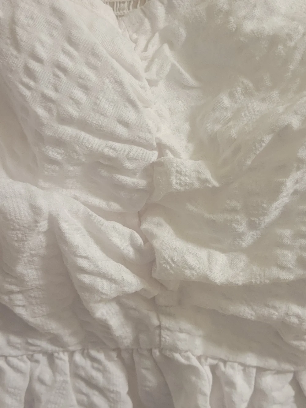 Old Navy White Textured Puff-Sleeve Peplum Blouse 3xl